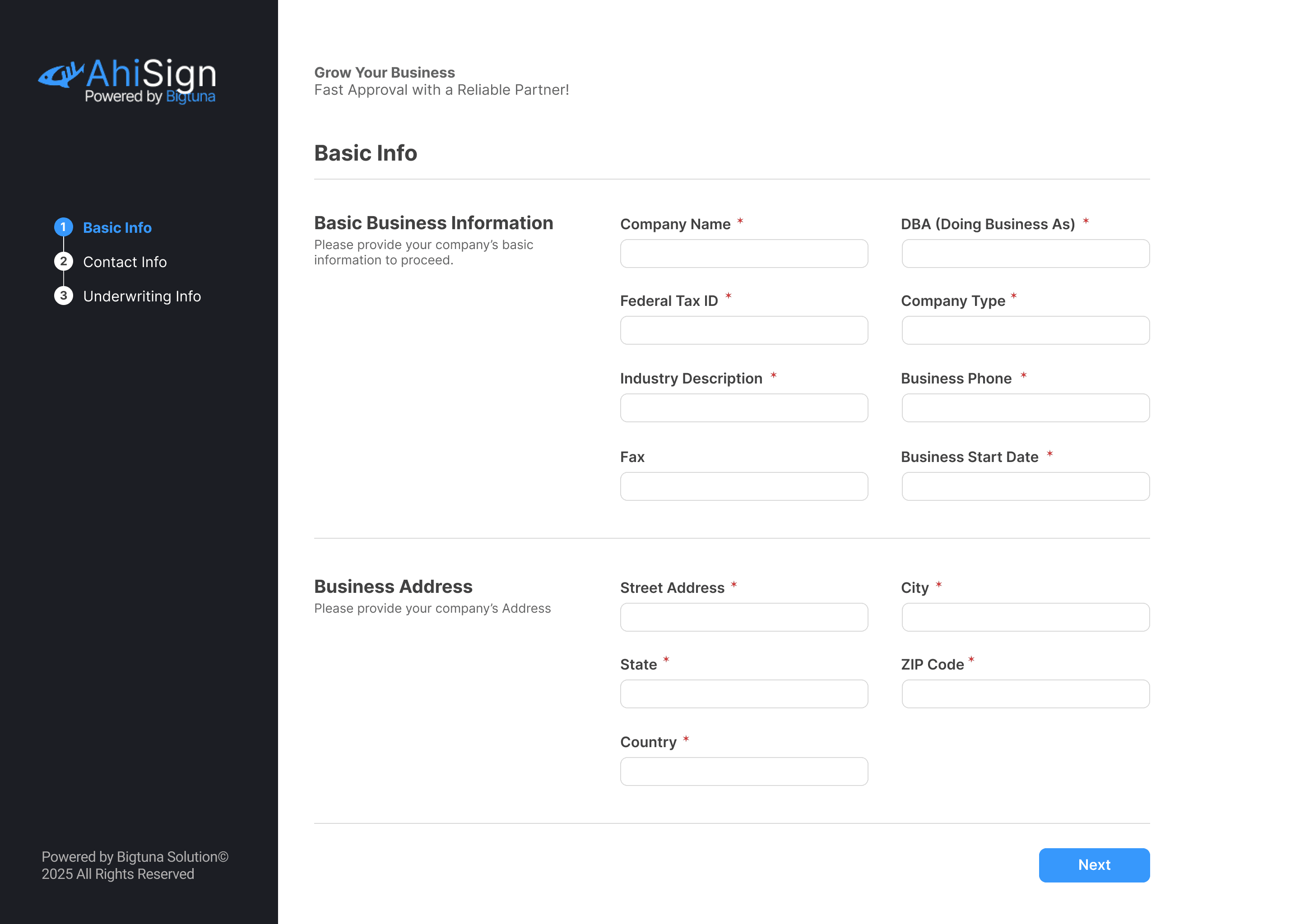 AhiSign Application Portal
